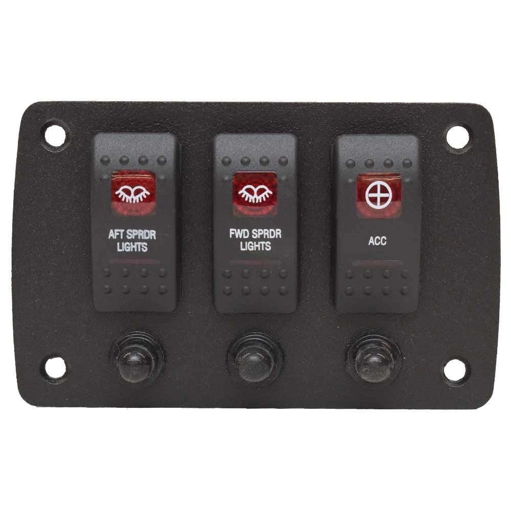 Tracker Boat Switch Panel 303744 - with Breakers 5 1/4 X 3 1/4 Inch