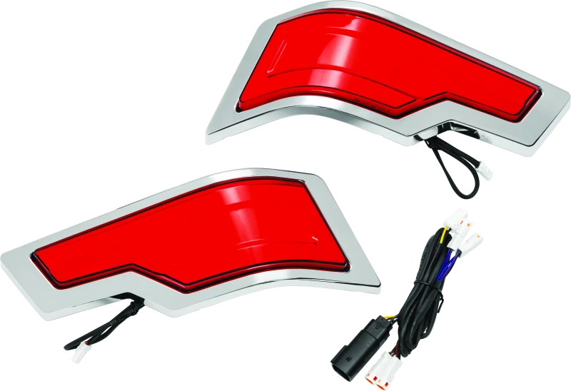 Kuryakyn Tracer Tour Pak Rear Lights Chrome Red Lens for Harley Davidson