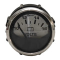 Faria Boat Voltmeter Gauge VPC019B - Spun Silver 10-16V 2 Inch