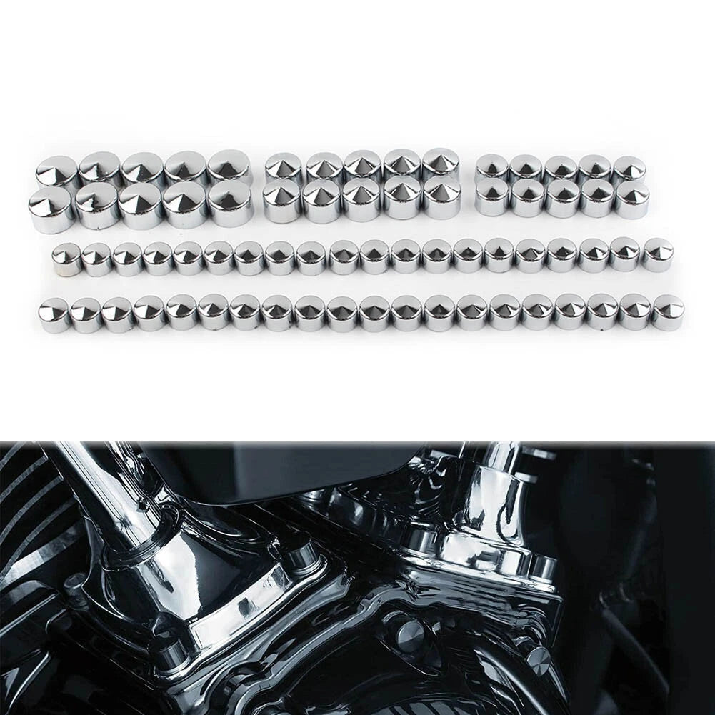 Chrome Engine Bolt Covers Kit for Harley Softail Electra Street Glide Road King