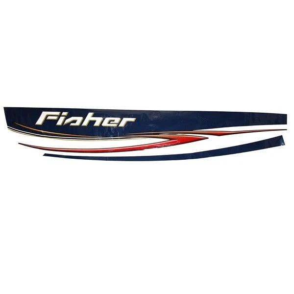 Fisher Boat Graphic Decal 135752 - Blue - Red - Orange Sticker
