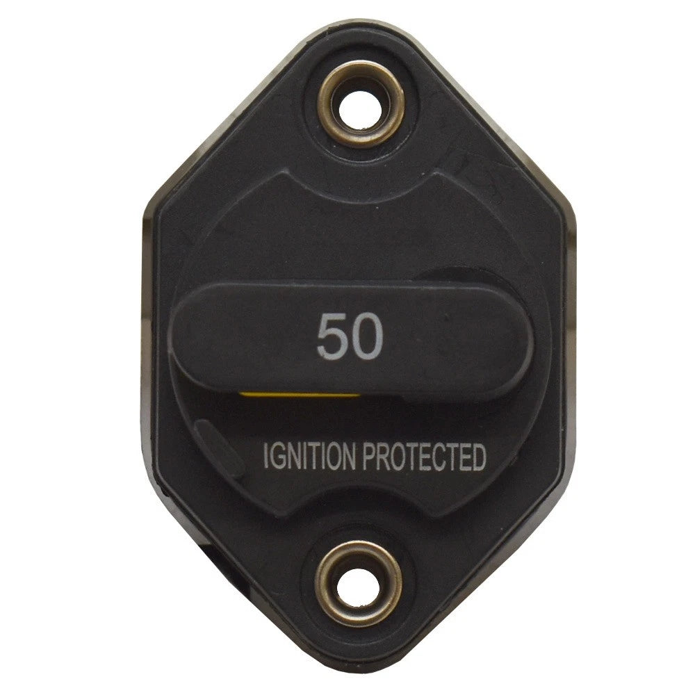 Boat Panel Mount Circuit Breaker - 50A 32VDC Ignition Protected