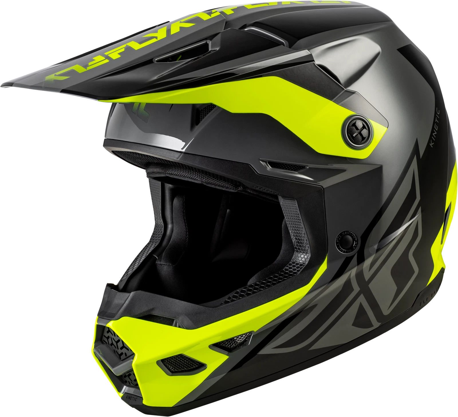 FLY Racing Kinetic Crest Helmet Off-Road Motorcycle, Small, Grey/Black