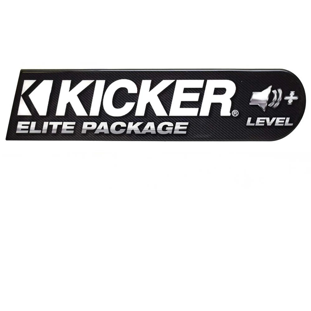 Kicker Boat Raised Decal - Elite Package 13 1/4 X 3 1/8 Inch Black