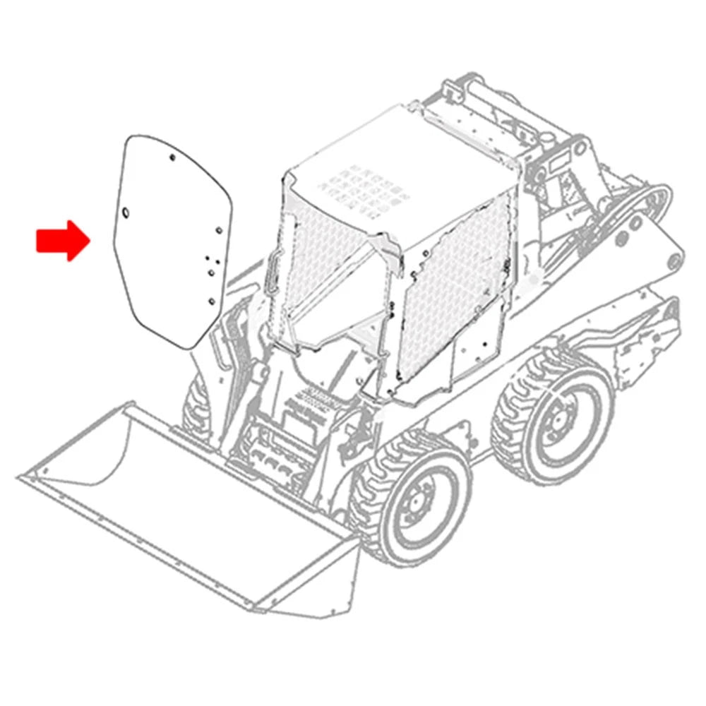 Cab Glass - Front Center Fits John Deere 332E 319E 328E 318E 320E 326E 329E 323E