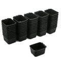 50-Pack - Black Cage Bowls Made of Durable Plastic for Farm Animals and Pets