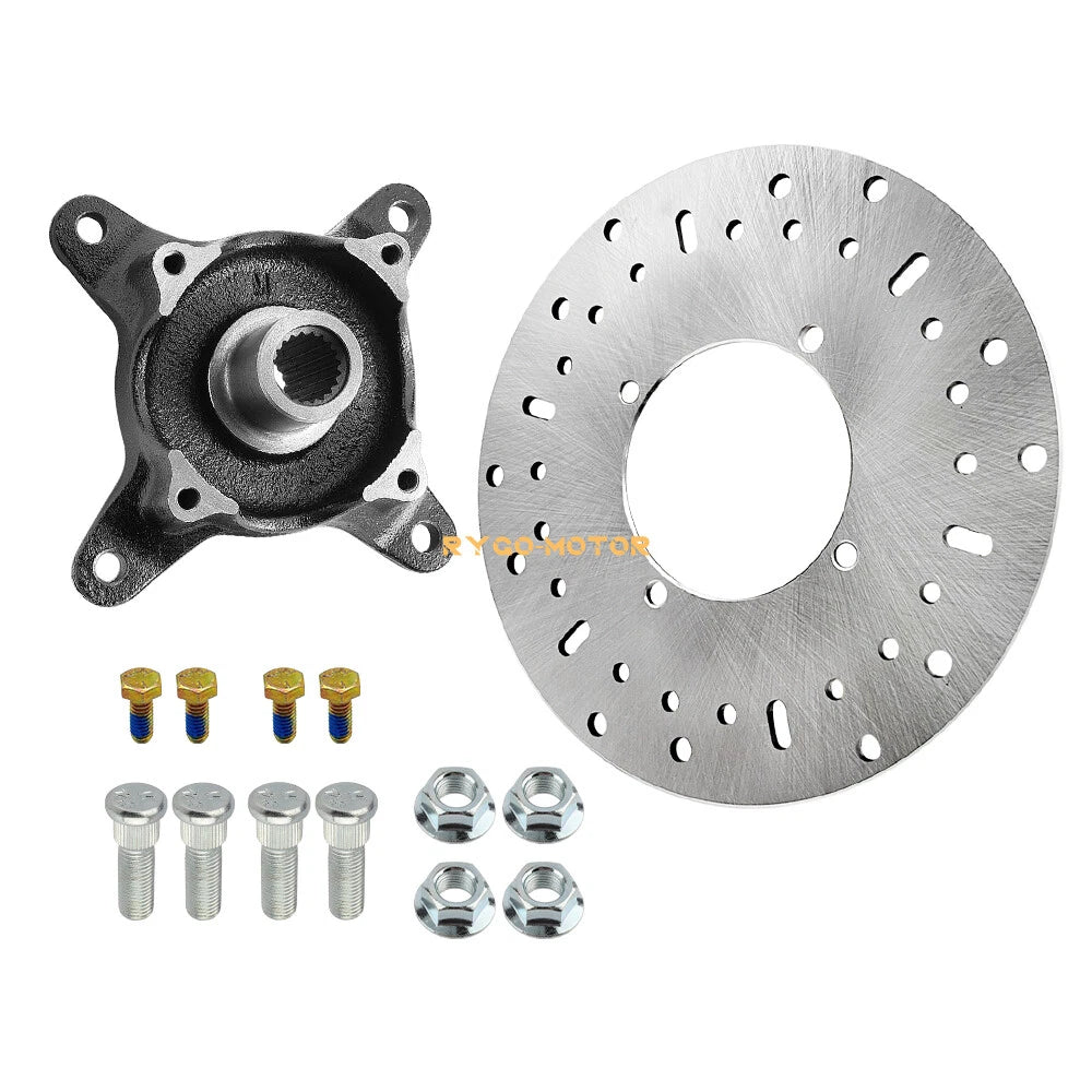 Front Wheel Hub & Brake Rotor with Studs for Polaris Ranger 400 425 500 570 700 800