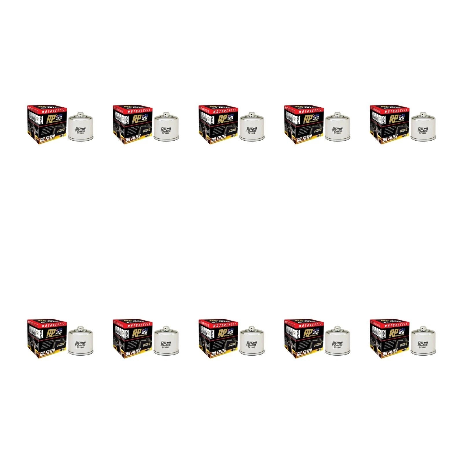 10 Pack RP Chrome Oil Filter for Arctic CAT 400 ATV 1998-1999