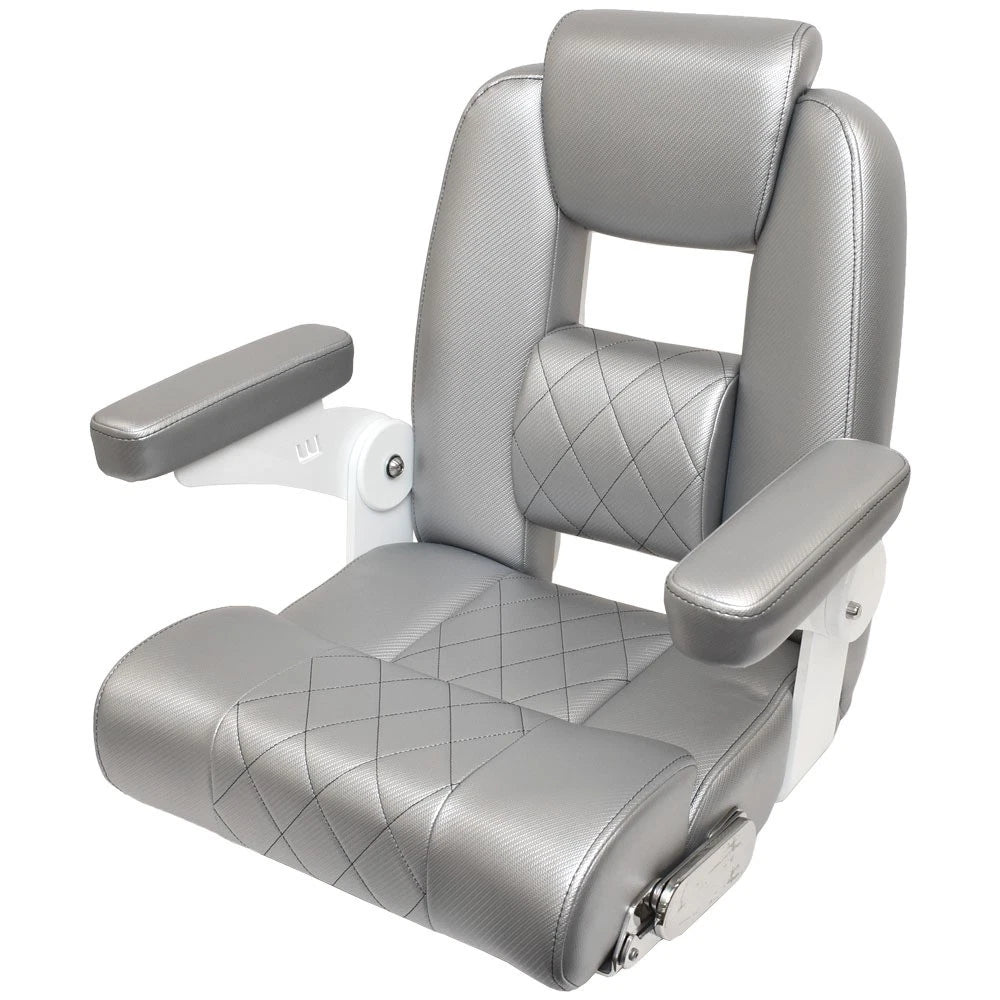 Blue Wave Boat Genesis Bolster Helm Seat BW33702+3W - Wise Silver Vinyl