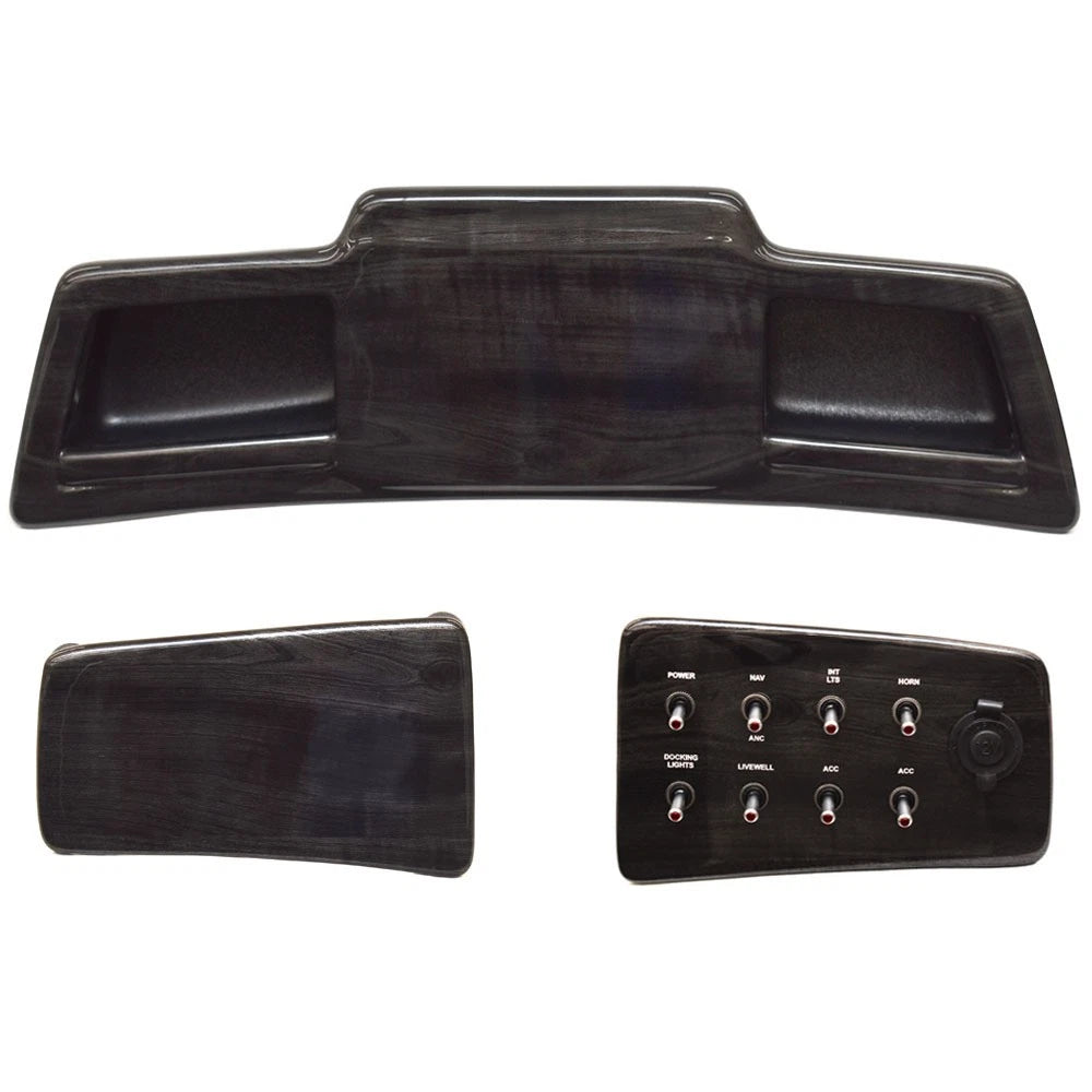 Silver Wave Pontoon Boat Dash Panels 2180-0271 - Woodgrain (set of 3)