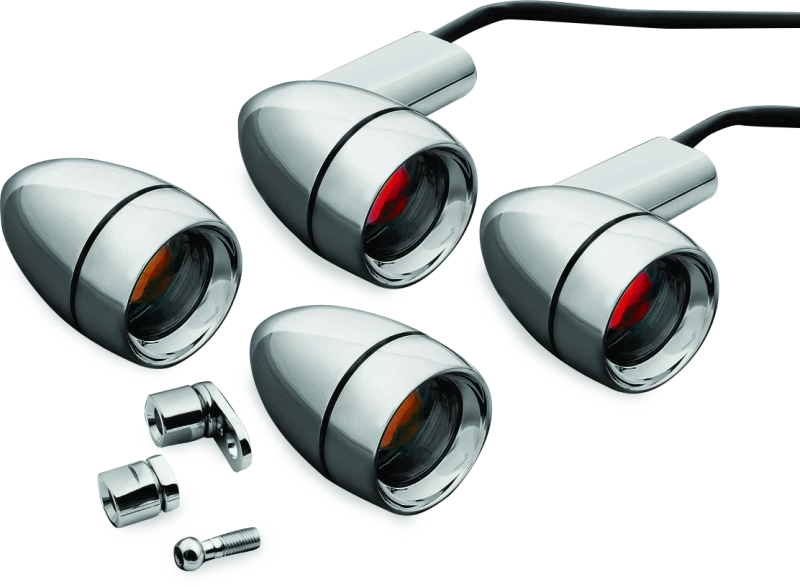 Kuryakyn Late Style Turn Signal Kit Chrome – Fits Harley Davidson FLSTFI Fat Boy