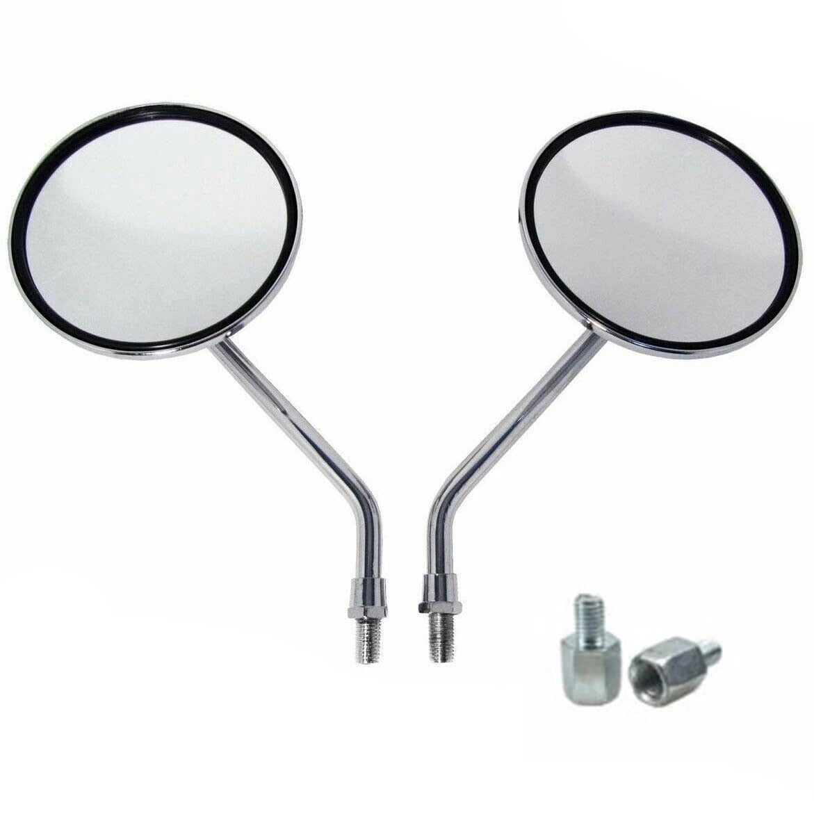 Chrome Motorcycle Round Rear View Side Mirror for Harley Suzuki Honda Kawasaki