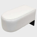 Pontoon Boat Moveable Armrest - Off White Faux Leather Padded Vinyl