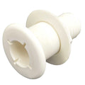 Boat Thru Hull - Straight Barbed 1 1/2 Inch Plastic Off White