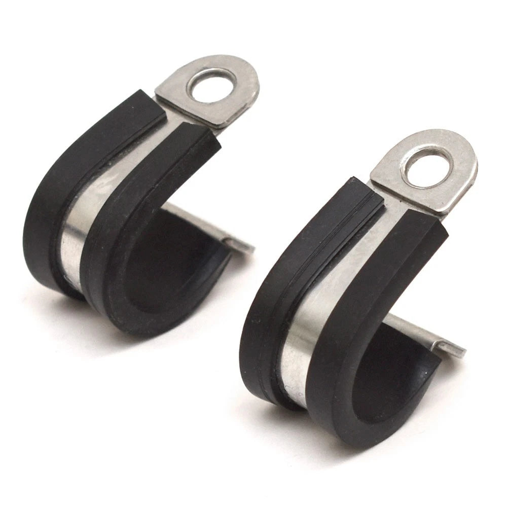 Boat Cushioned Marine Cable Hose Clamps - 1/2 Inch Stainless (pair)