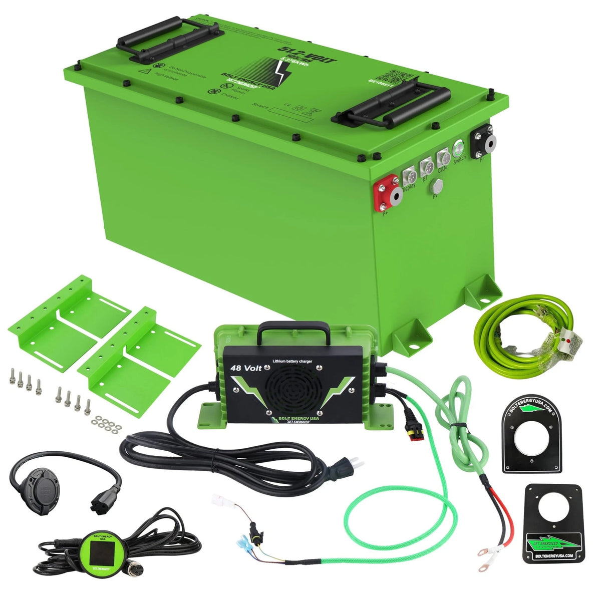 BOLT 51.2V 105Ah Lithium Battery, Standard Accessory Kit 48V Polaris Ranger UTV