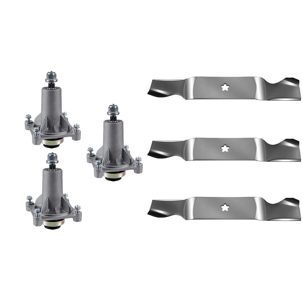 54" Deck Lawn Mower Spindle & Blade Kit Fits Husqvarna GT 2254