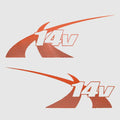 MasterCraft Boat Hull Decals 7501523 - X14v Orange Stickers (set of 2)