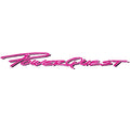 PowerQuest Boat Decal - Hot Pink - Charcoal Logo Sticker