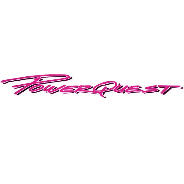 PowerQuest Boat Decal - Hot Pink - Charcoal Logo Sticker