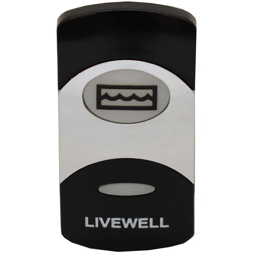 Carling Boat Rocker Switch Cover - Actuator Livewell Black Silver