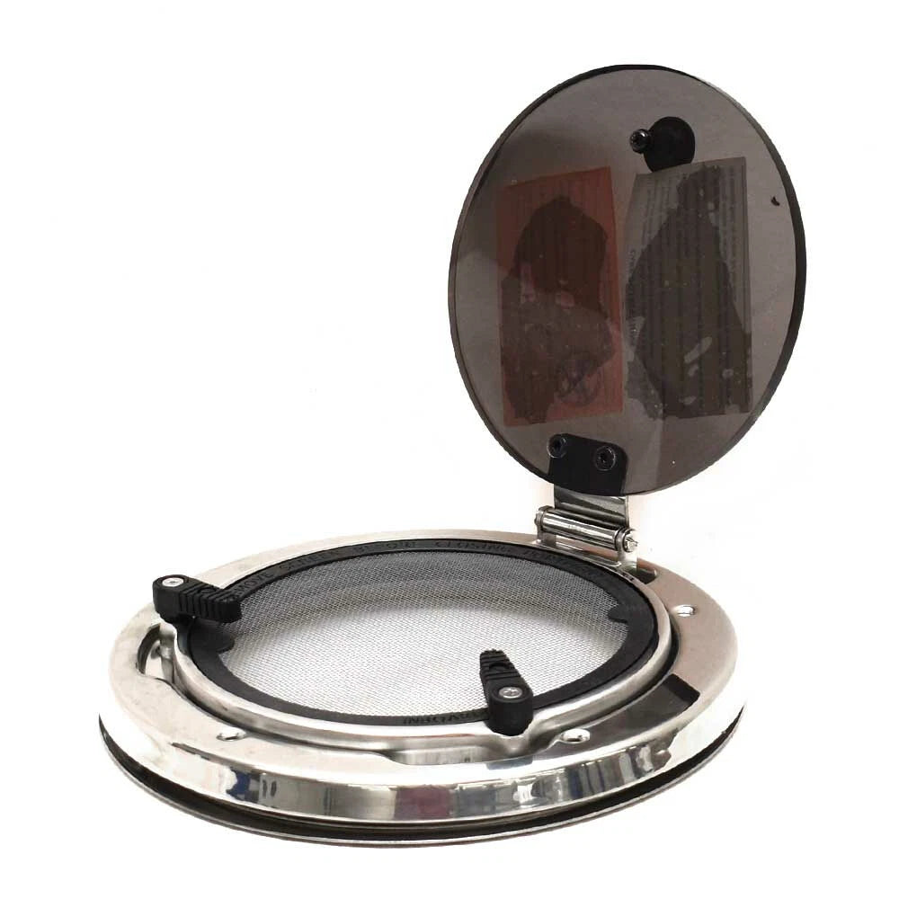 Bomar Boat Port Window - with Screen Stainless Steel 10 Inch
