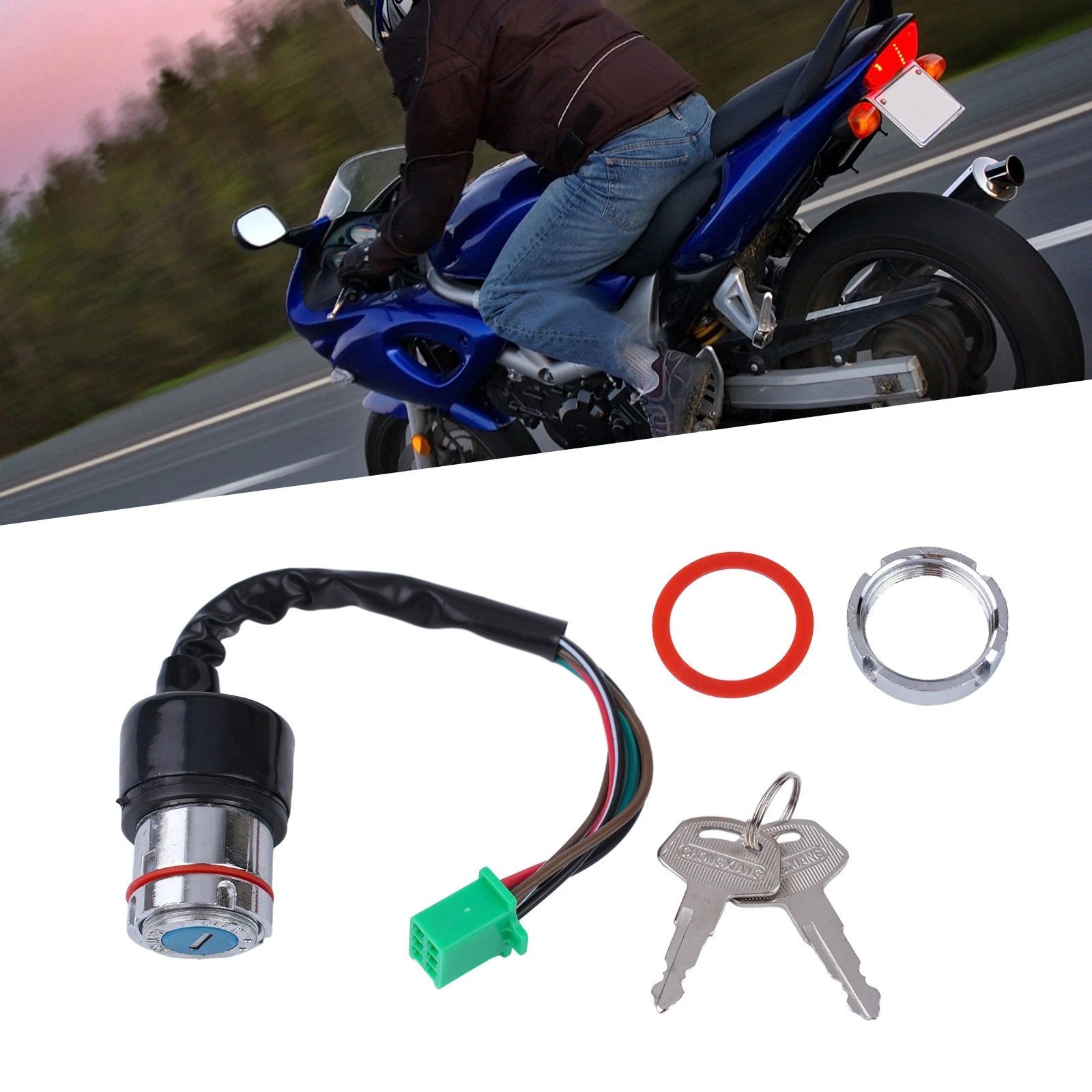 Motorcycle Switch Ignition Switch 12V 6 Wire for 50CC 90CC 110CC 125cc