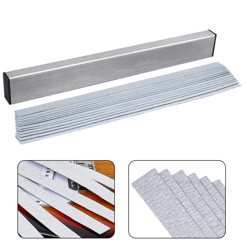 Guitar Neck for Fret Leveling Bar Premium Aluminum Tool with 6PCS Sandpaper