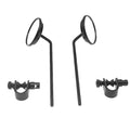 Vintage Style Round Motorcycle Mirrors Black Clip on Pair Wide View Adjustable