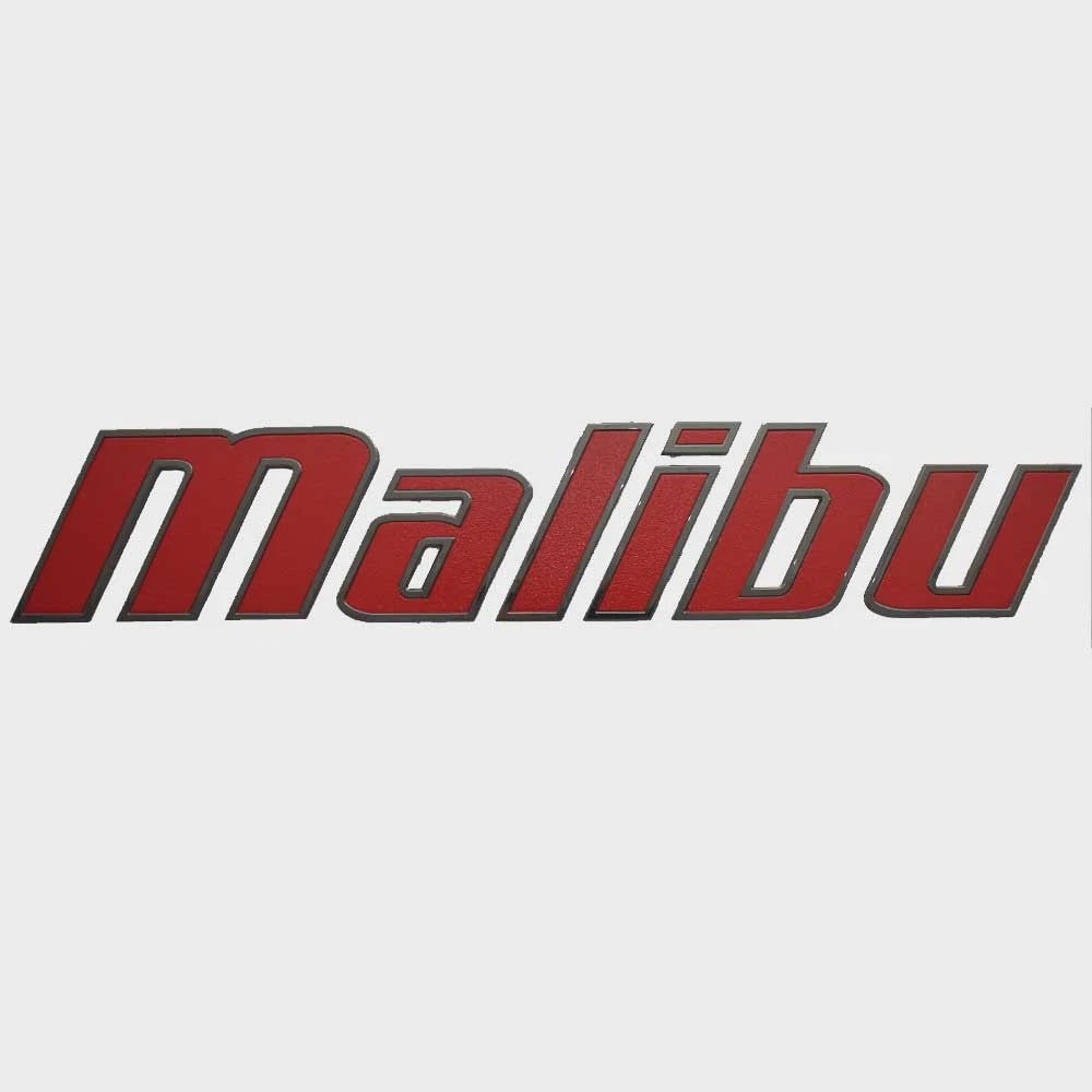 Malibu Boat Raised Emblem Logo Decal 5992916 - Red 40 Inch
