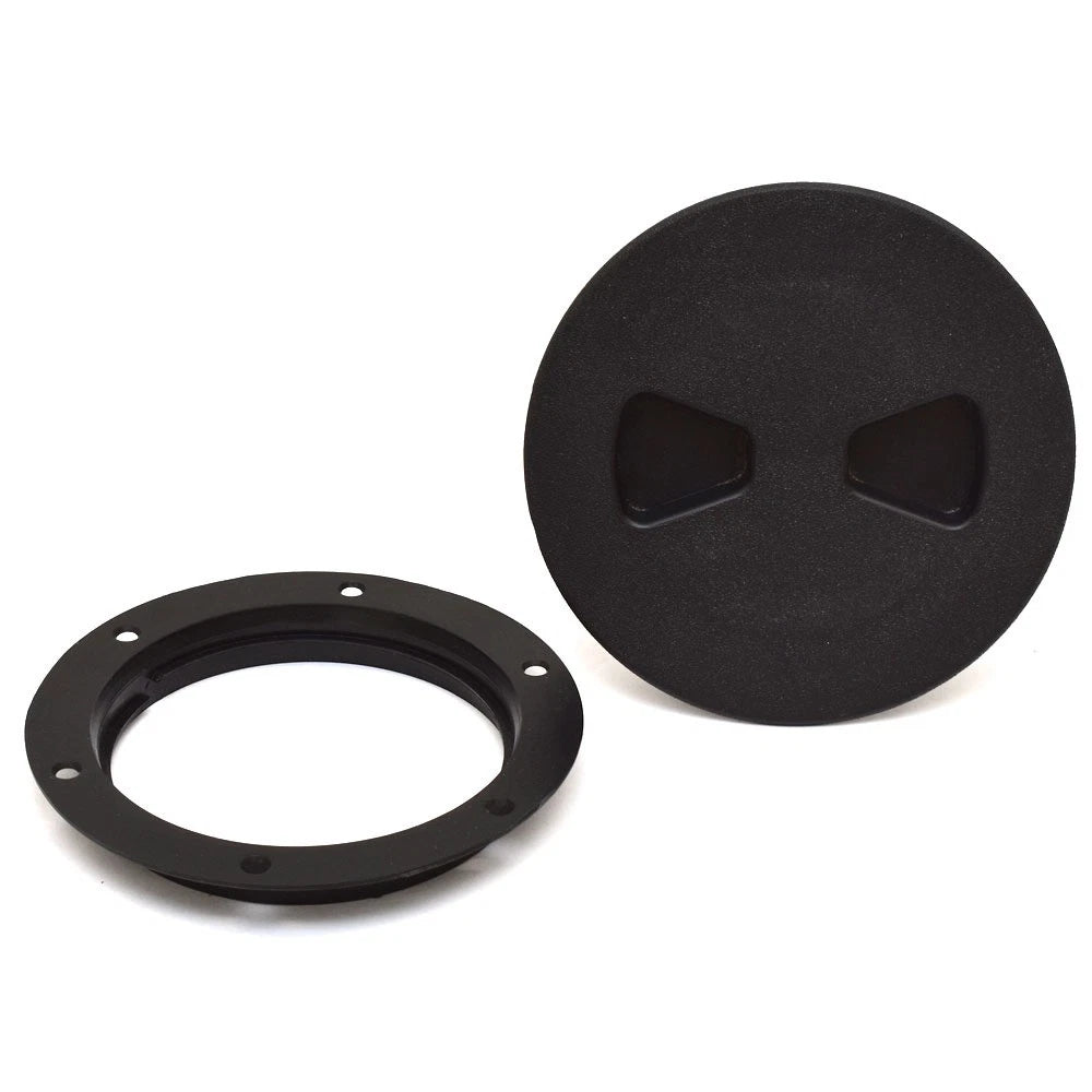 T-H Marine Boat Twist-Out Deck Plate - 4 Inch Black Plastic