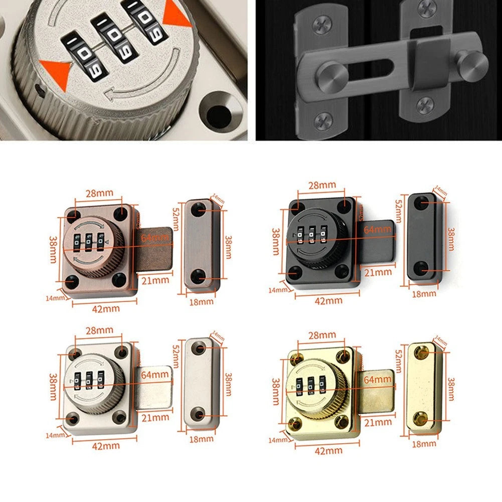 Door Bolt Sliding Bolt Lock 1 Pc Caravans Doors Garages Resettable Sheds