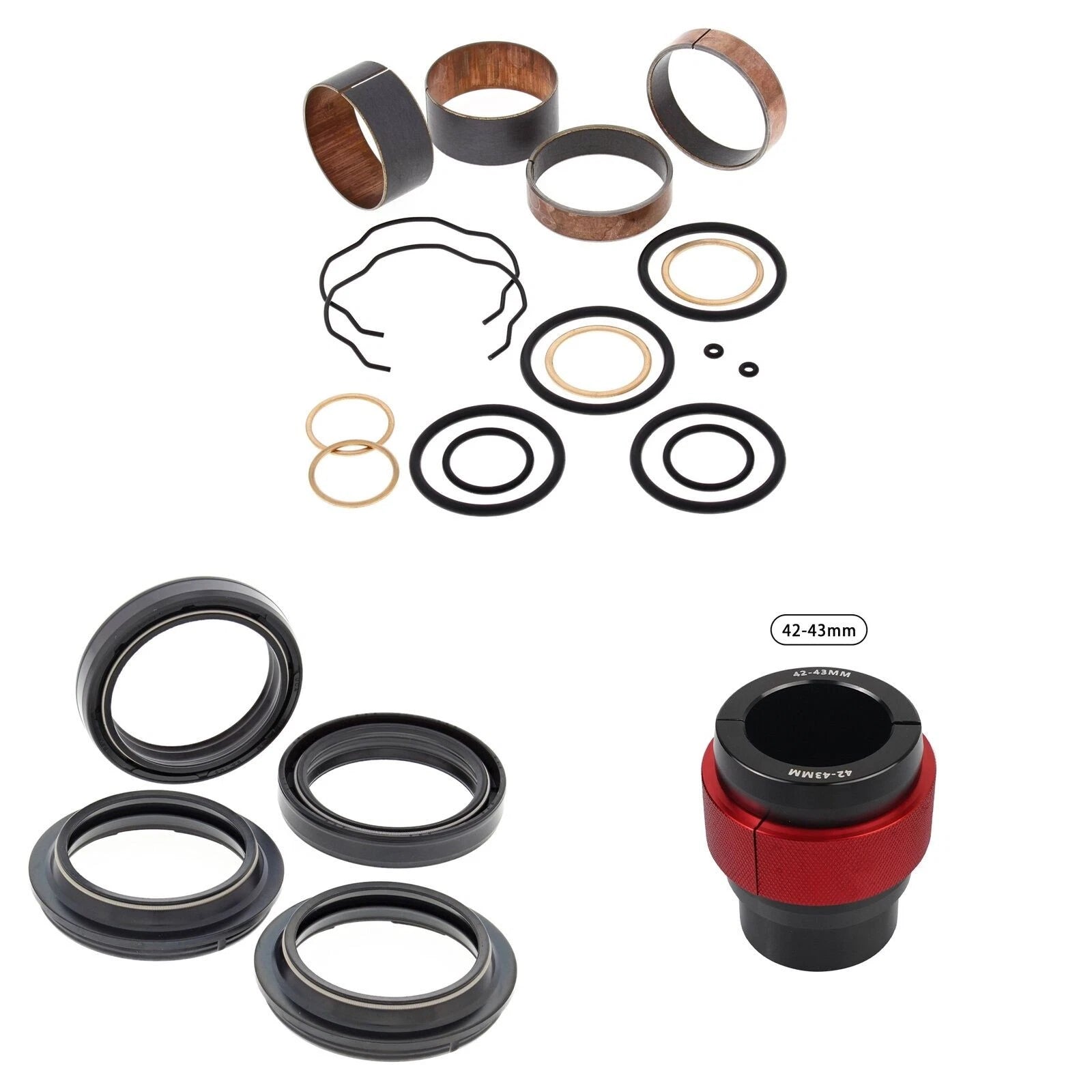 Complete Front Fork Rebuild Kit for Kawasaki KX250 1991-1995 56- with Driver
