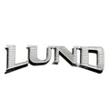 Lund Boat Iron-On Emblem Applique 2024559 - 3 1/2 X 1 Inch Silver
