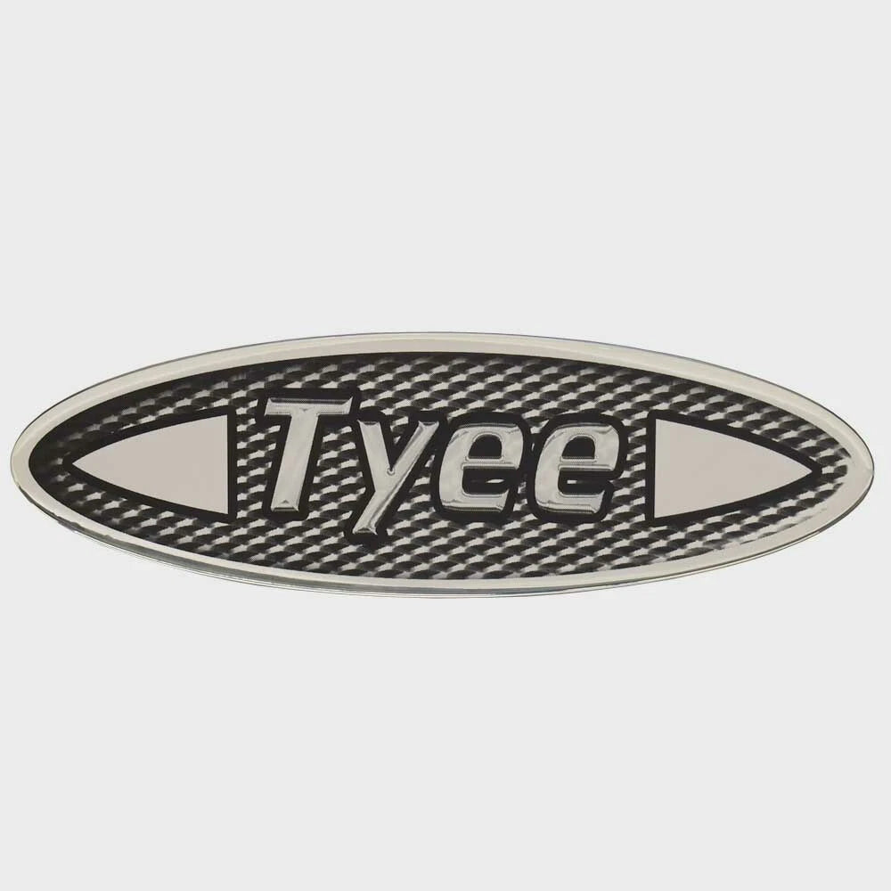 Lund Boat Raised Emblem Decal 2128100 - Tyee Logo Sticker Silver Black