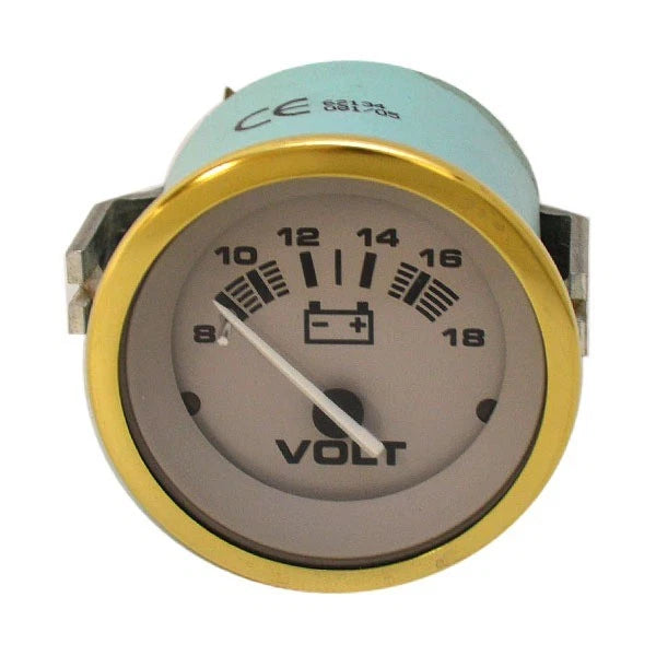 Teleflex Boat Volt Meter Gauge 62134 - Driftwood 2 Inch Gold Gray