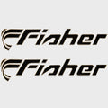 Fisher Marine Boat Raised Brand Decals - Black/Gold Stickers (pair)