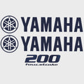 Yamaha Boat Cowling Decals - 200 Four Stroke Navy Blue Stickers (kit)