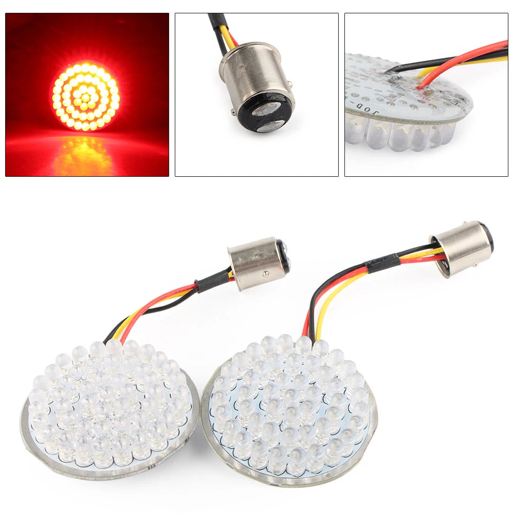 A Pair 1157 Rear LED Turn Signal Light Inserts for Harley Touring Softail Dyna