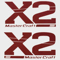 MasterCraft Boat Raised Decals 7506115K - X2 Pro Tour Red (pair)