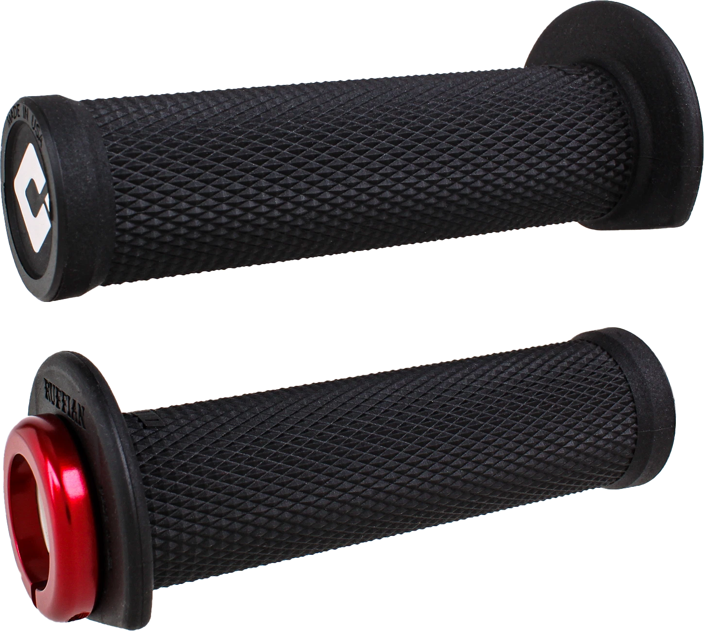 ODI Ruffian Lock-On ATV & PWC Grips 125mm Black/Red for Enhanced Traction