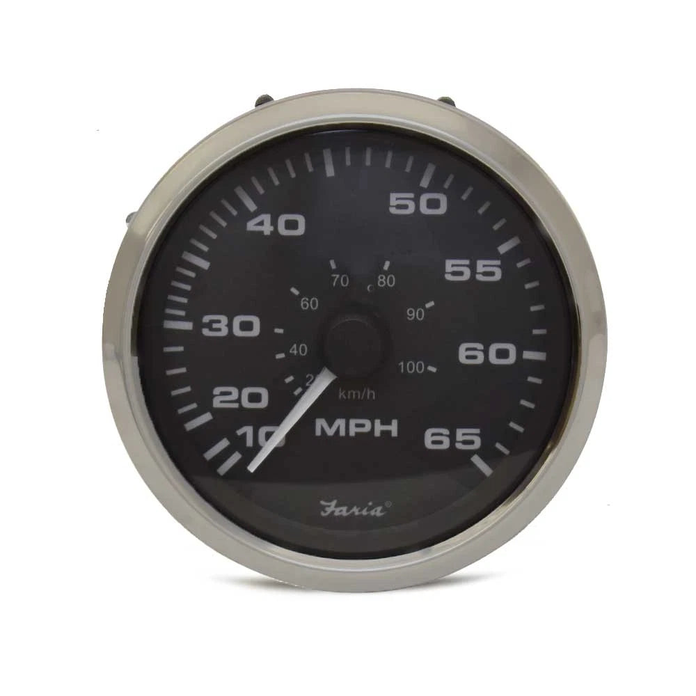 Faria Boat Speedometer Gauge SEK028A - 3 1/4 Inch Silver Black