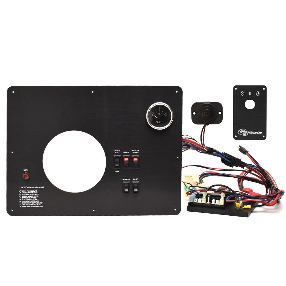 G3 Boat Dash Panel 73427529 - with Blank Ignition Panel Black Plastic
