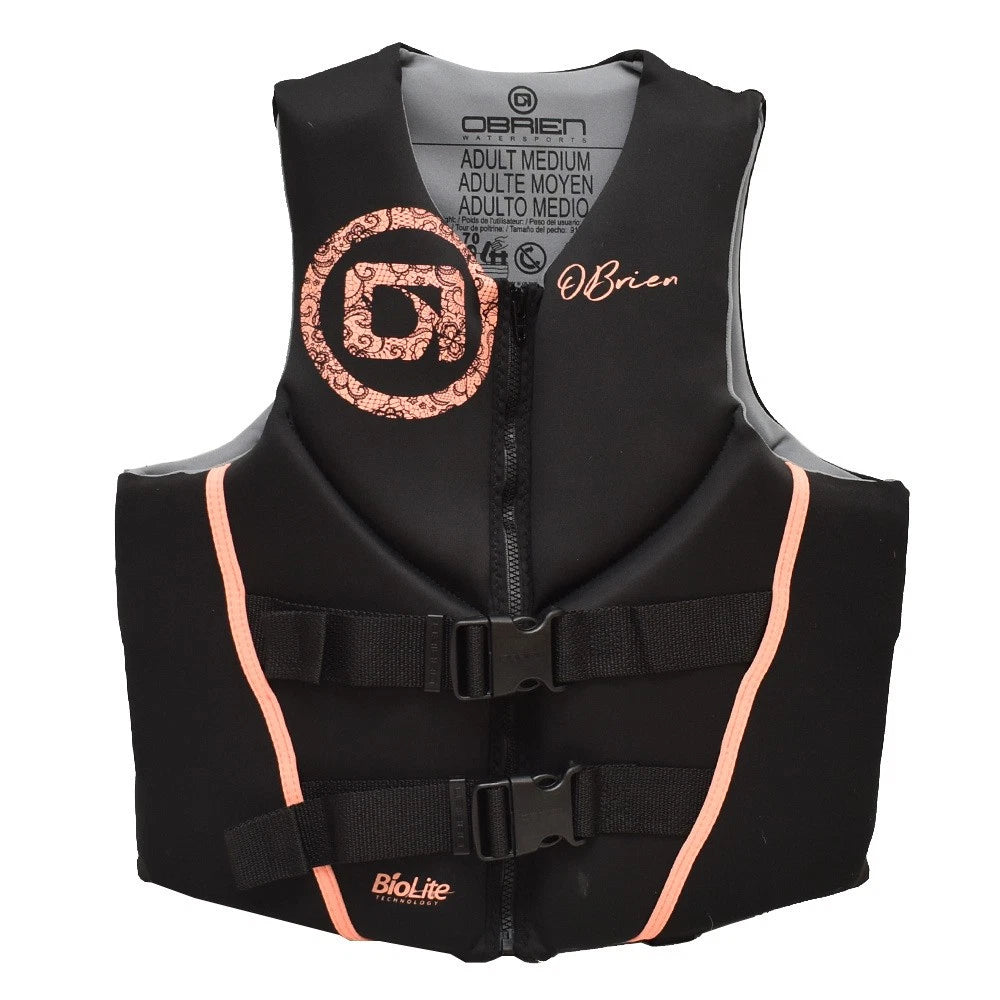 O'Brien Boat Life Jacket 2231983 - Traditional RS Coral - Black Medium