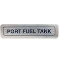 Boat Port Fuel Tank Decal - Brushed Silver Blue Sticker