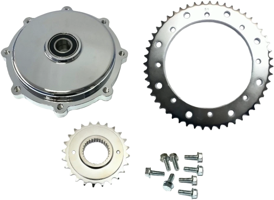 HARDDRIVE Cush Drive Chain Conversion Kit Chrome for Harley Davidson 2009-2016