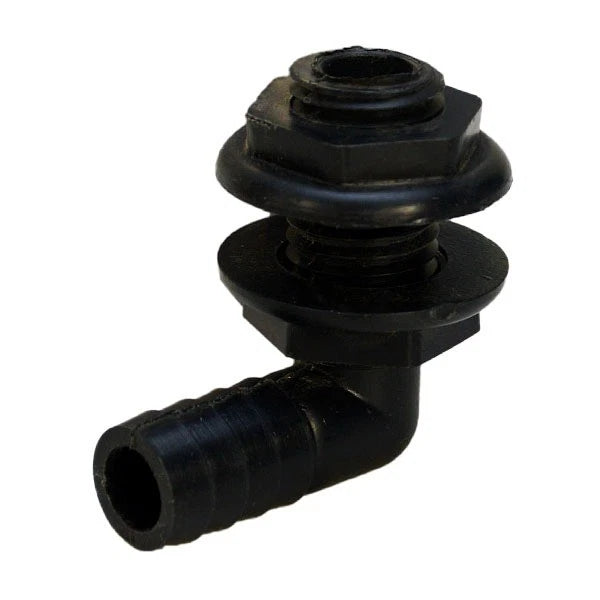 Blue Wave Boat Elbow Thru Hull - 90 Degree Black 3/4 Inch