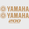 Yamaha Boat Cowling Decals - 200HP Fourstroke Gold Stickers (kit)