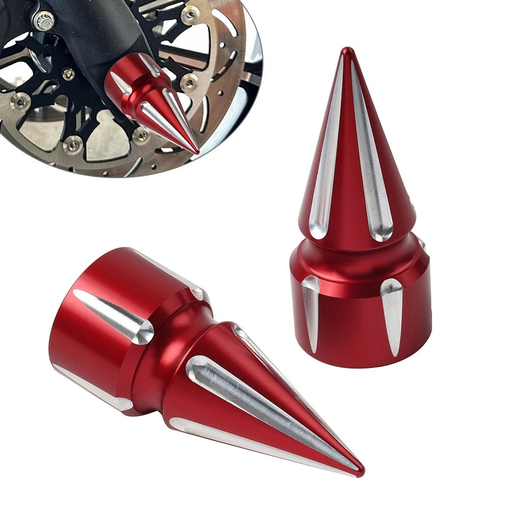 Front Axle Cap Nut Cover 3.6" Red for Harley Softail 07+ Dyna 08+ Street Glide