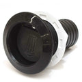 Boat Thru Hull with Flapper - 1 1/2 Inch Barbed Black White Plastic